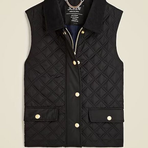 J. Crew Quilted Barn Vest  Black Size S NWT - Picture 3 of 16